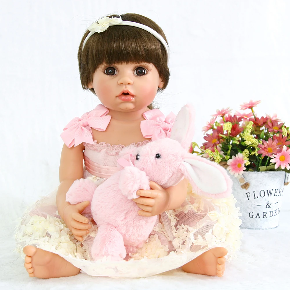 

Adorable Silicone Babies Full Body Reborn Girls Baby Alive Toddler Dolls Toys for Children Girls Educational Birthday Gift Dolls