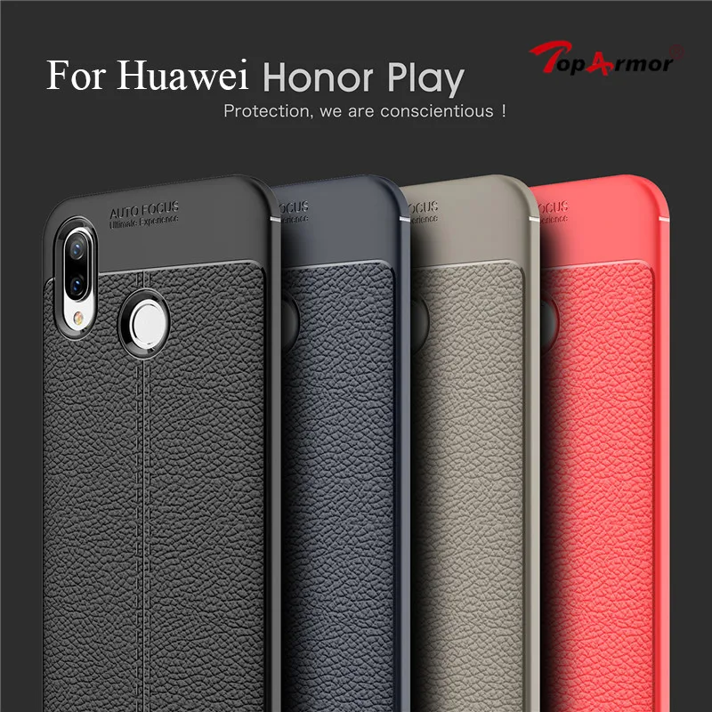 Роскошный мягкий ударопрочный чехол из ТПУ для Huawei Honor Play Litchi с узором 6 3 дюйма