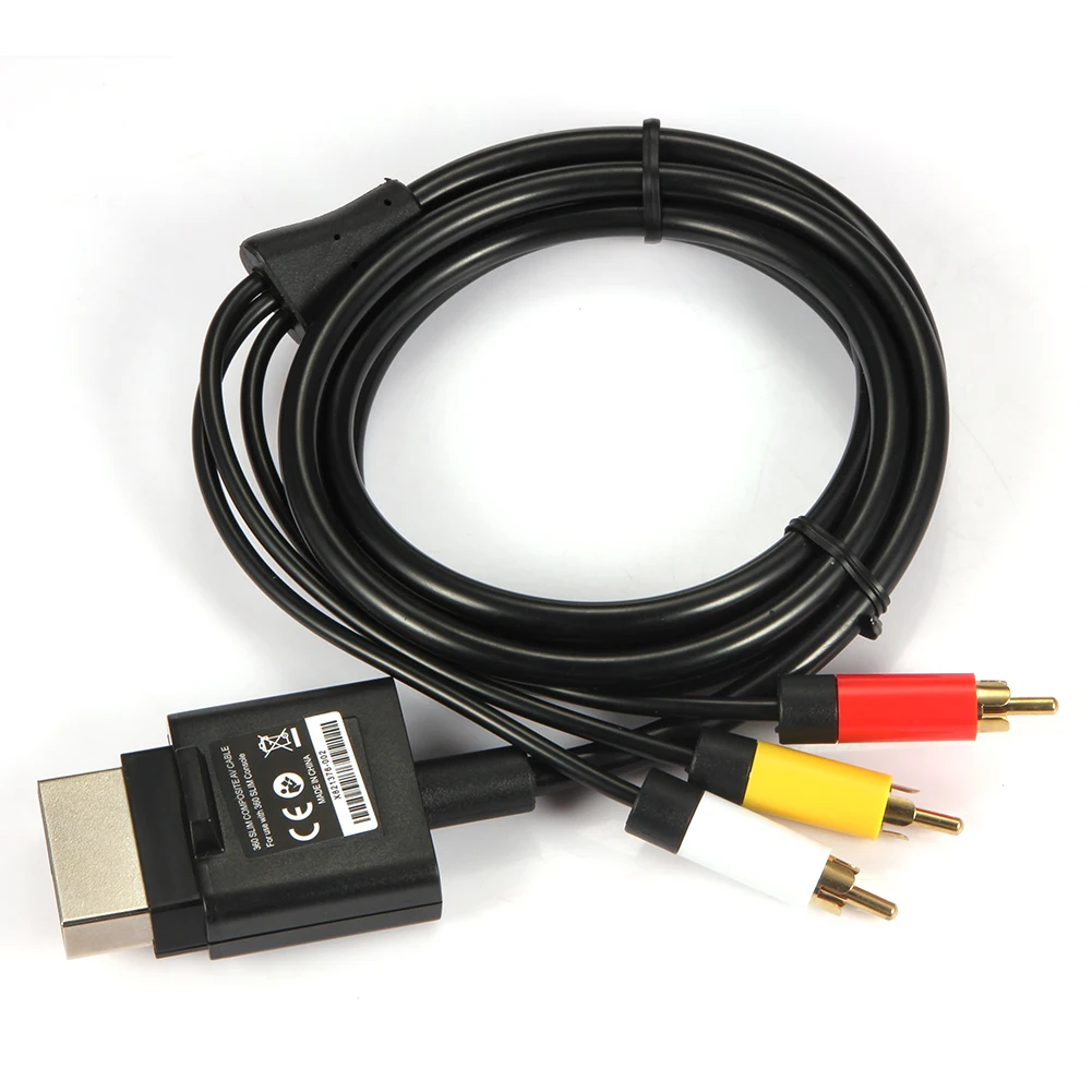 1,8 м/6 футов Аудио Видео AV RCA видео композитный кабель с тремя RCA штекер для Xbox 360 Slim L3FE аксессуары для игрового оборудования