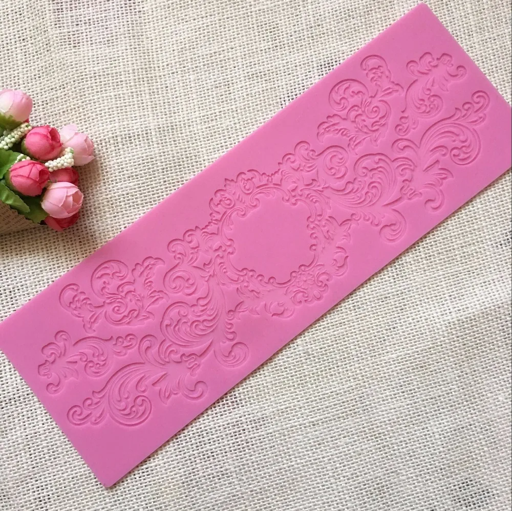 

DIY flowers and leaves Lace silicone mold Fondant cake surround decoration