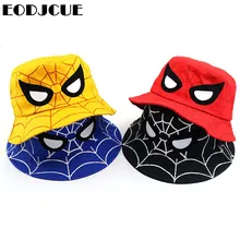 Новые детские шляпы-котелки Рыбацкая шляпа аниме Человек-паук ведро шляпы от 2 до 8 лет мальчики девочки дети повседневные Шапки