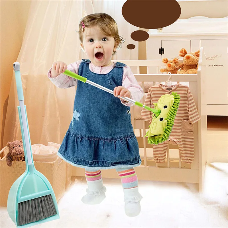 Детский Маленький набор со щеткой, инструмент для чистки метлы, комбинированный набор совок, Детские кухонные игрушки