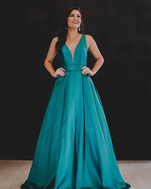 Same as Picture 2 HONGFUYU атласные А-силуэт платья для выпускного вечера vestidos de fiesta с погружающимися иллюзиями декольте вечернее формальное платье Длинные Сзади ремни банты - Цвет: Same as Picture 2