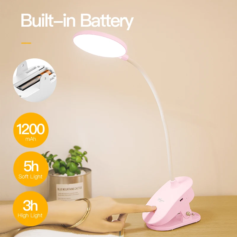  YAGE Portable LED Desk Lamp Touch On/Off Switch Eye Protection Clip Table Light 3 Modes Dimmable US - 32962303693