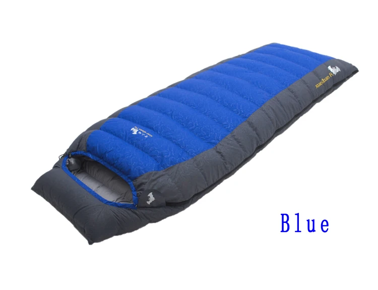 Xueshanfu утиный пух 600 г/800 г/1000 г наполнение одноместный спальный мешок Slaapzak Uyku Tulumu Slaapzak Sac De Couchage - Цвет: Blue 1000g