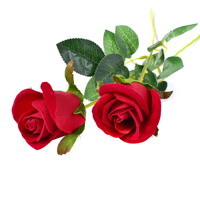 Holiday Artificial Red Rose Flower Valentine's Day Gift DIY Wedding Bridal Bouquet Propose Party