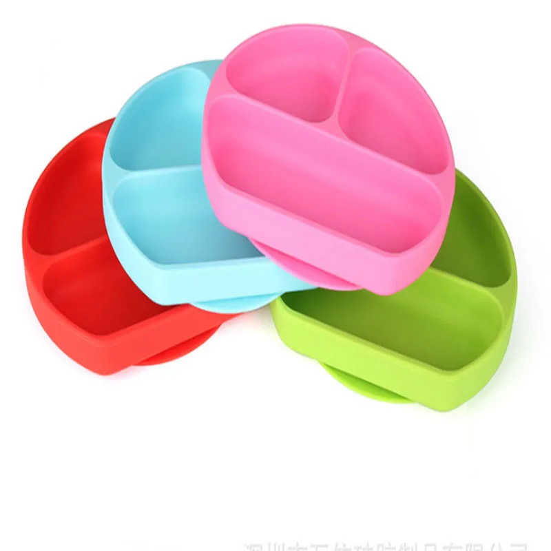 

Children's Creative Section Smiling Silicone Plate With Suction Cup Strong Sticky Baby Silicone Food Plate Placemat