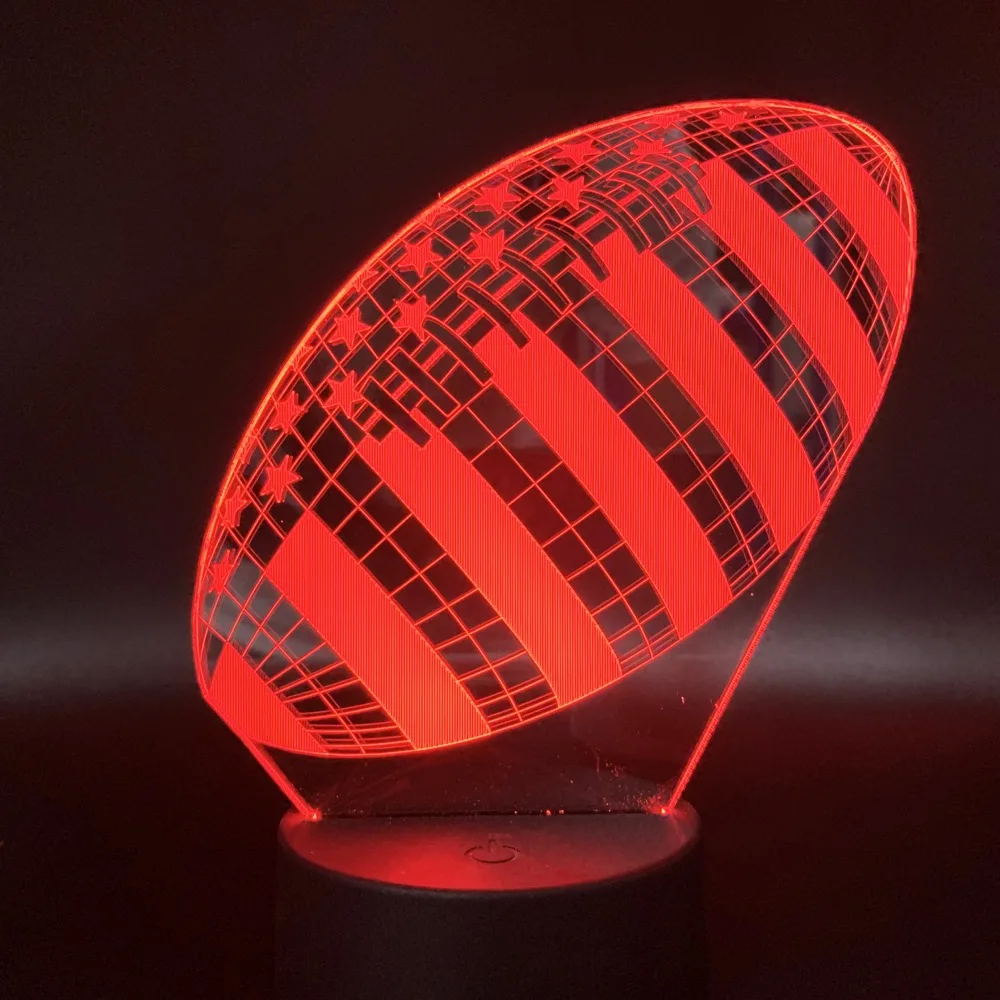 

3D Lamp Rugby Football Sport Ball Games Bedroom Decoration 7 Colors with Remote Best Holiday Gift for Children Night Light Lamp