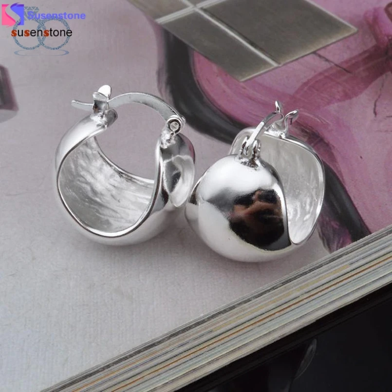 

SUSENSTONE 1 Pair Fashion Classic Jewellery Silver U-Shaped Hoop Earrings