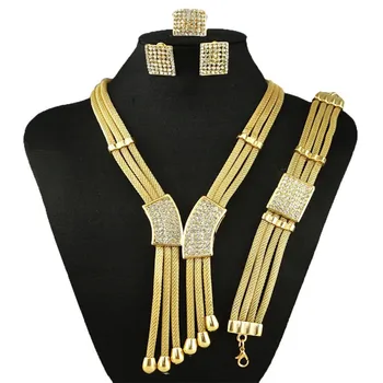 

African jewelry sets beads for women Nigerian wedding jewelry set Dubai gold jewelry set high quality free shipping