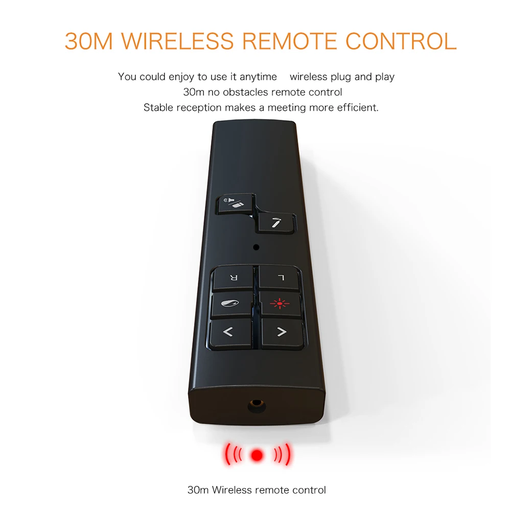 

PP930 Mini USB Wireless Presenter PPT Flip Pen Air Mouse Present Remote Controller Rechargeable 30m Slide Laser Pointer
