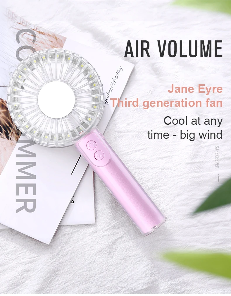Mini Ventilador USB Fan Rechagable Portable Phone Holder Handheld Makeup Mirror USB Cooling Fan Cooler Gadget Office Gadgets