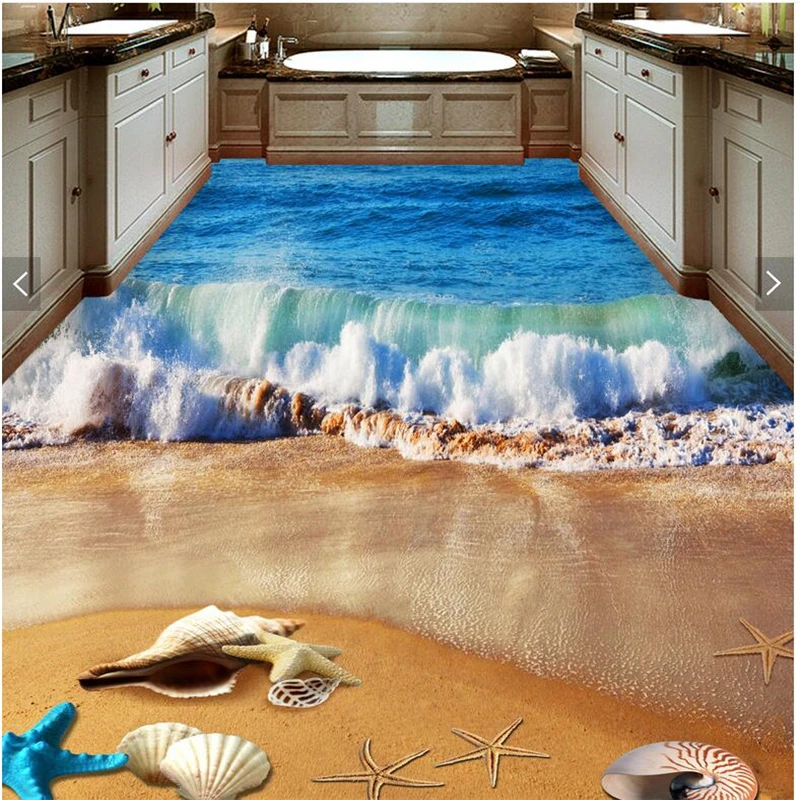 3,5M Flr43 Beach Liquid Porcelain Floor Paper - AliExpress