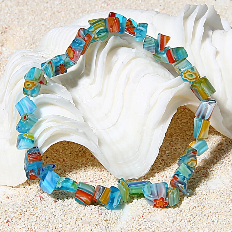 RINHOO Многоцветный натуральный камень браслеты с подвесками и браслеты из бисера стрейч эластичный браслет Femme для женщин женские ювелирные изделия