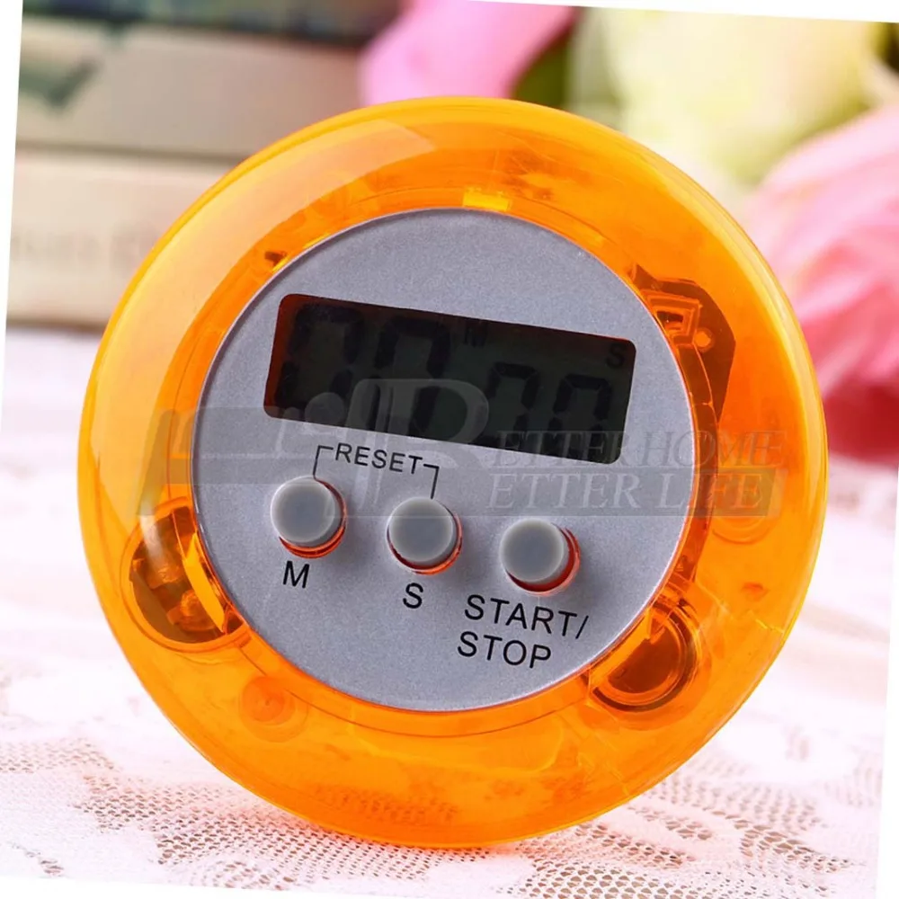 

1 pcs Mini orange Round LCD Digital Countdown UP Timer Alarm for Cooking Home Kitchen Worldwide Hot Search