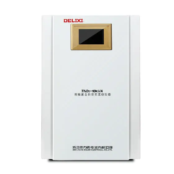 

DELIXI TND3-10000VA energy saving household LCD single phase automatic AC voltage stabilizer 100% full copper coil high accuracy