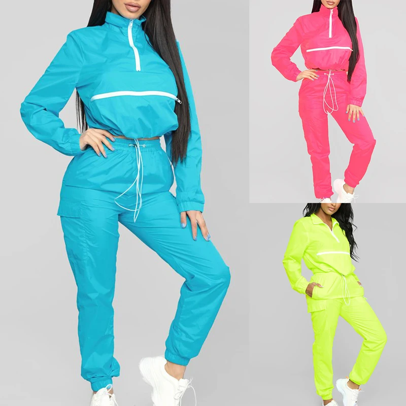 

Vertvie Women Reflective Jacket Fitness Elastic Drawstring Set Windbreaker Sports Outdoor Streetwear Casual Loose Workout Gym