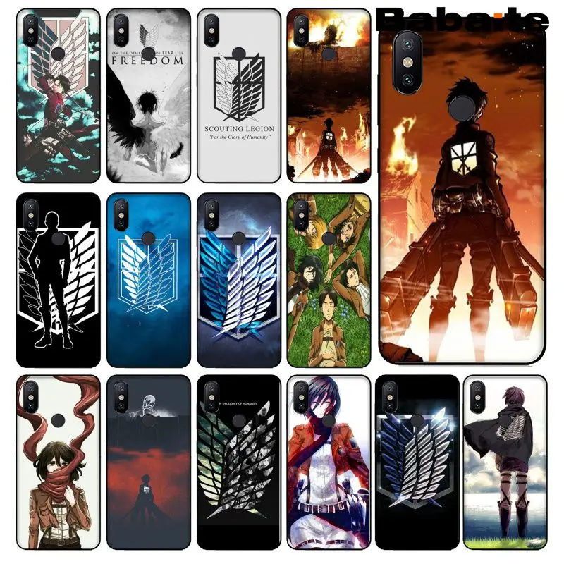 

Babaite Anime Japanese attack on Titan Pattern TPU Cell Phone Case for Redmi 5 plus Note 5 Note 4 4X Xuiao Mi Note 3 8 8 SE 6