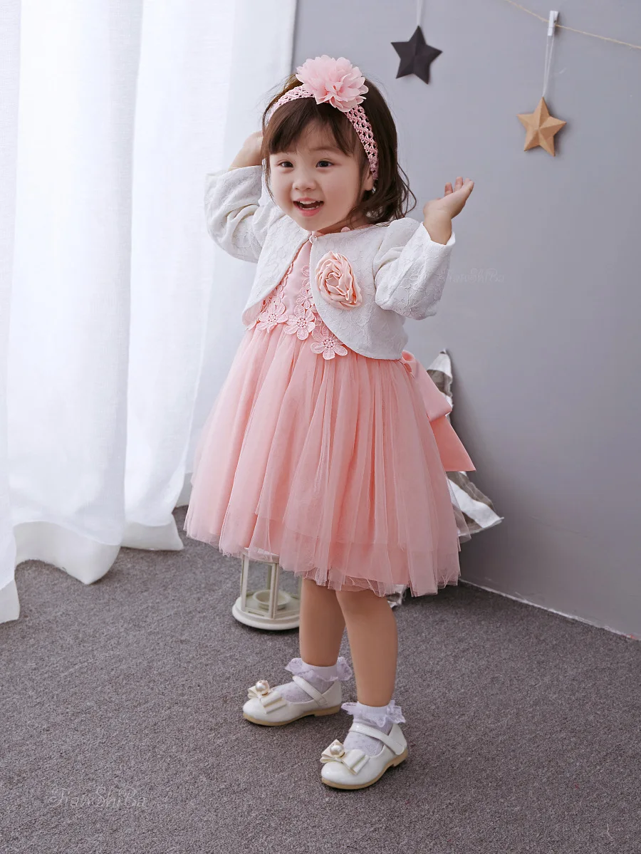 Brand Newborn Baby Girl Dresses with Flower for Wedding Princess Baby