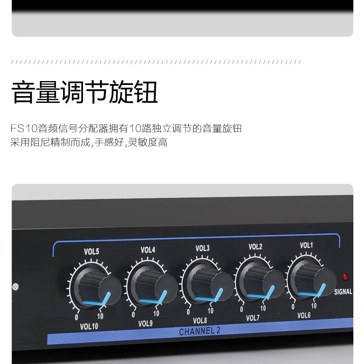 Стерео моно аудио сигнал сплиттер дистрибьютор 2 в 10 выход XLR или 12 6,5 мм с кабелями для усилителя