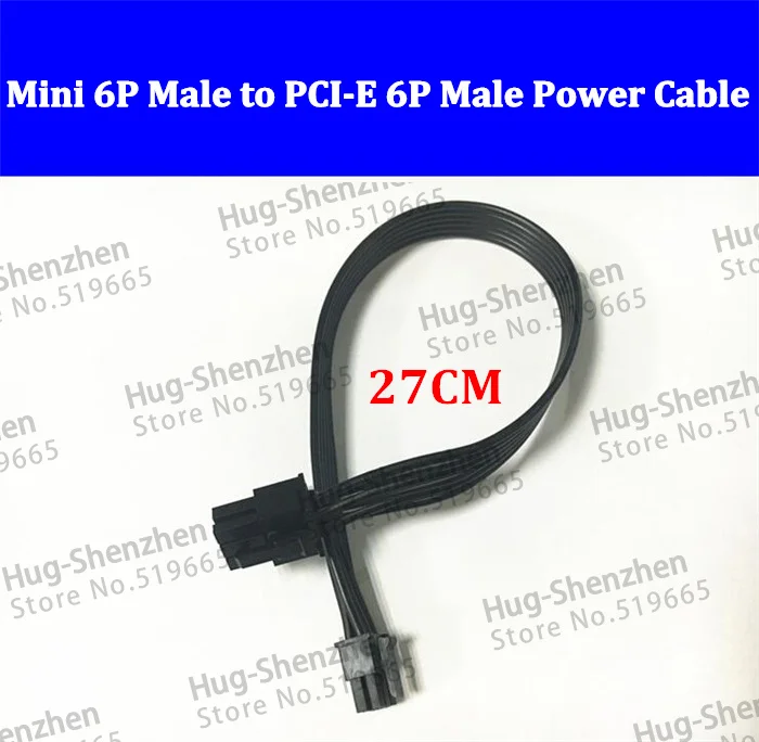 

High quality mini 6pin male to pcie 6pin male video card 6 pin to 6 pin power cable for Mac Pro G5 GTX680 GTX480---100pcs/lot