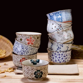 

Creative Ceramic Bowl Porcelain Rice Bowl Ceramic Food Container Chinese Salad Bowl Fruit Snack Bowls Microwave Tableware
