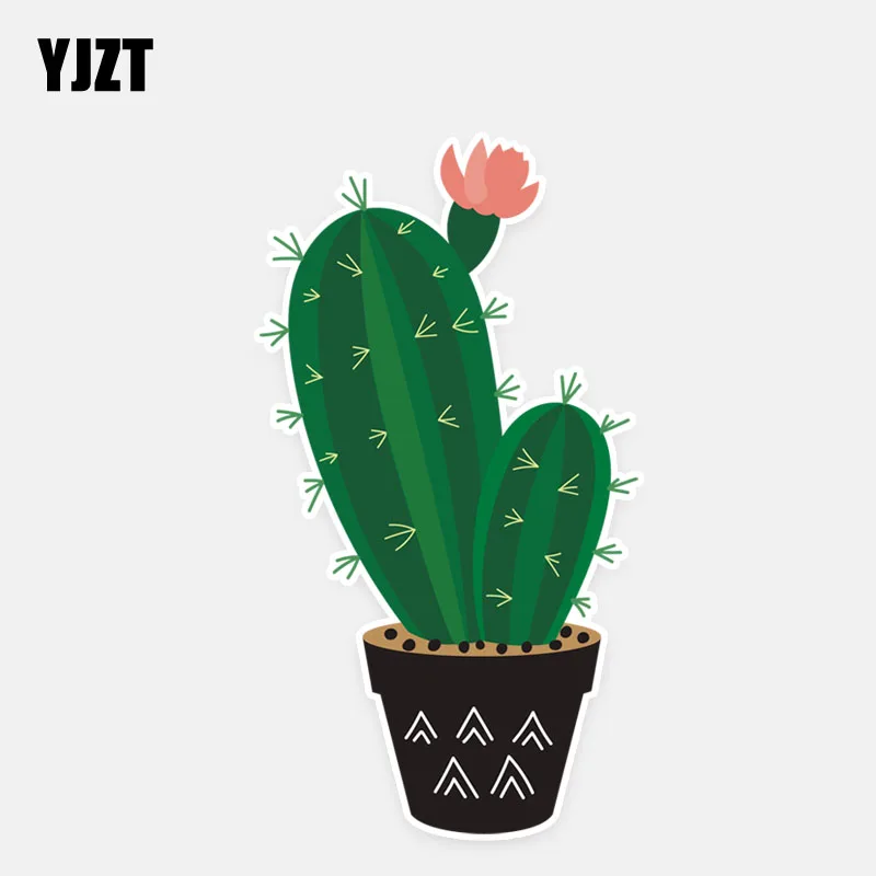 

YJZT 7.8*14.3CM Beautiful Cactus Flowers Graphic Decor Car Stickers High Quality 11A0907
