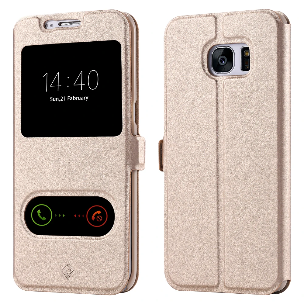 

FLOVEME Flip Stand Case For Samsung Galaxy S8 Plus S7 S6 Edge Smart View Case For Samsung Galaxy S3 S4 S5 S6 Edge Leather Cover