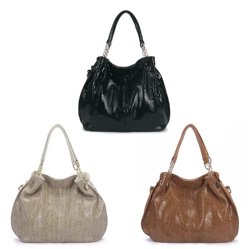 

Women Ladies PU Leather Snake Stripe Crossbody Shoulder Bag Handbag Tote Commuter Messenger Bag for Travel Office Use Supplies