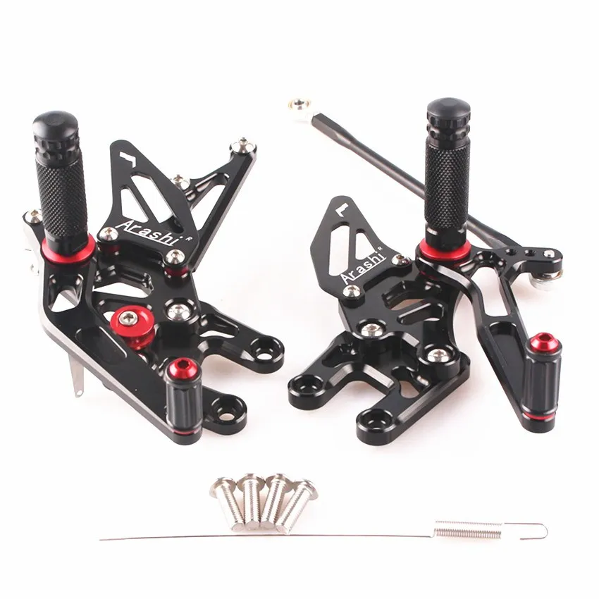 

CNC Aluminum For Kawasaki Ninja ZX10R 2004 2005 Motorcycle Adjustable Rearset Foot Pegs Black