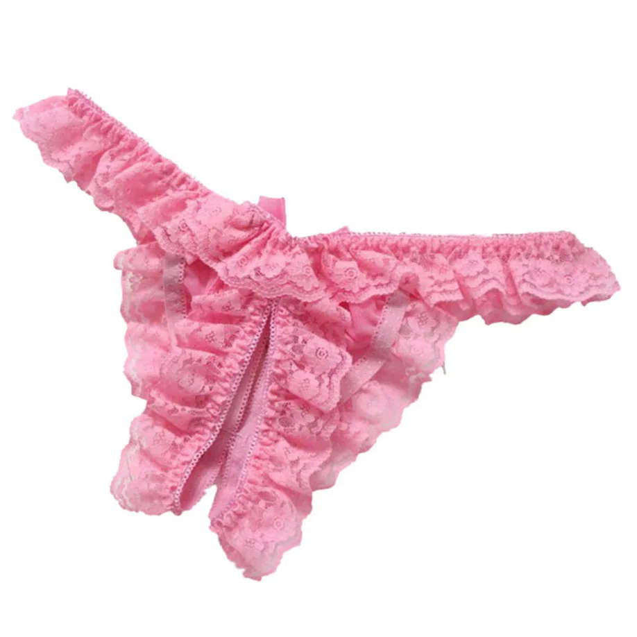 MUQGEW Новые популярные Для женщин модные, пикантные Шнуровка с бантиком стринги Трусы-стринги трусы с открытыми боковинами и красивое нижнее женское бельё - Цвет: Pink