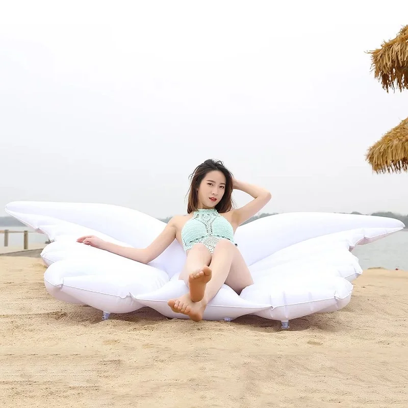

2018 Summer Swimming Pool Inflatable Angel Wings Floating Row Inflatable Mount Thick PVC Air Mattress Swimming For Adults #E