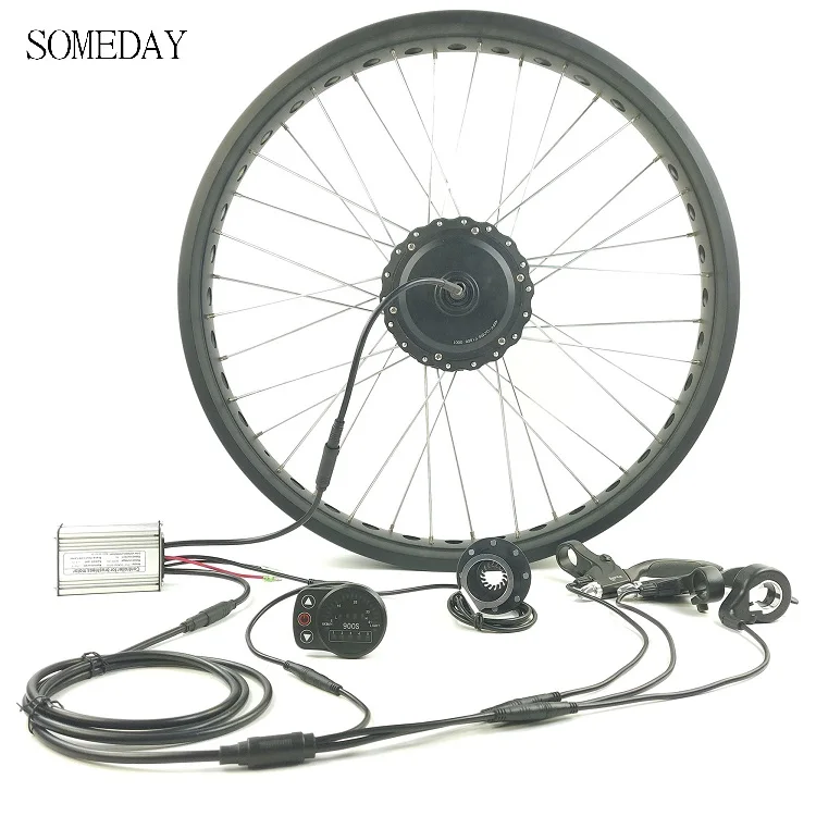 

SOMEDAY 36V/48V 350W Electric Bicycle snow bike conversion kit front wheel hub Motor with LED900S display whole waterproof joint