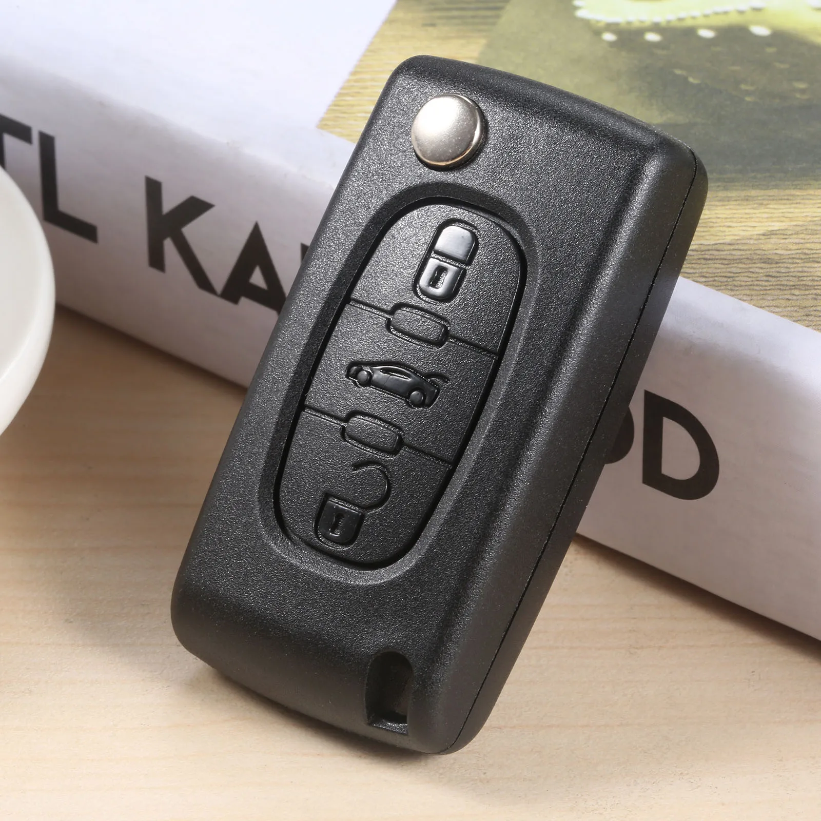 

CE0523 Flip Remote Car Key 3 Buttons Middle Trunk 433MHz ID46 PCF7941 VA2 Uncut Blade For Peugeot CITROEN C2 C3 C4 C5