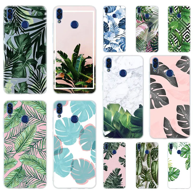 

Tropical Plants Soft Silicone Case Cover For Huawei Honor 9 10 Lite 6X 7X 8X Max Phone cases 7A 8A 8C V20 PLAY 10i