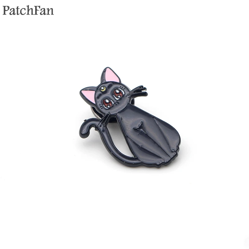 Patchfan Сейлор Мун кошкой луной мультфильм цинка галстук забавные шпильки рюкзак