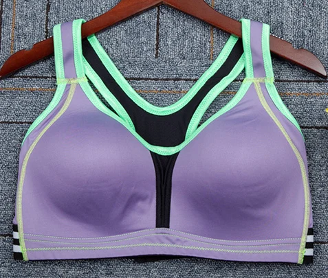 Женский спортивный бюстгальтер на косточках с полным покрытием - Color: Purple