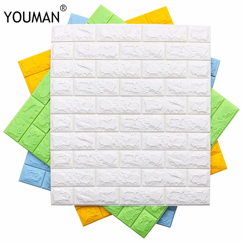 

Wallpapers YOUMAN 70cm X 15cm Self Adhesive Wallpaper PE Foam Home Decor Brick Pattern Waterproof Wall Paper Bedroom Stickers