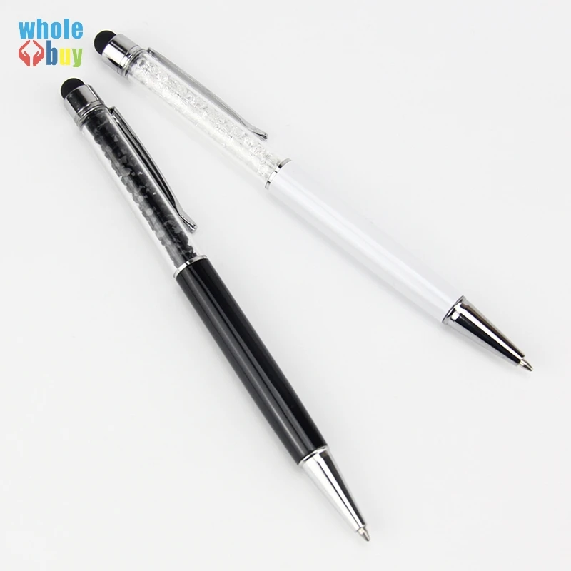 

500pcs/lot Wholesale Colorful 2in1 Crystal Capacitive Touch Stylus Ball Pen for Ipad IPhone 8 HTC Samsung I9500 Note3 PC Tablet