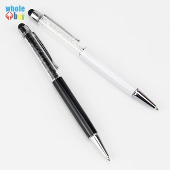 

500pcs/lot Wholesale Colorful 2in1 Crystal Capacitive Touch Stylus Ball Pen for Ipad IPhone 8 HTC Samsung I9500 Note3 PC Tablet