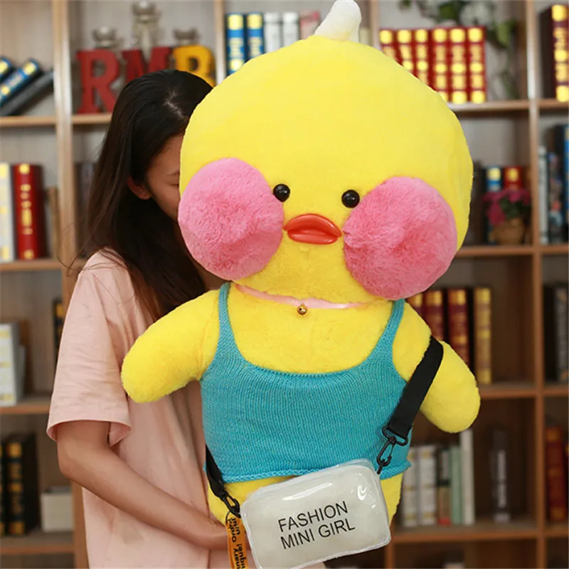 80cm Huge Lalafanfan Cafe Duck Plush Stuffed Toys Kawaii Duck Plush Toys Valentine's Day Gifts Decoration Toys for Girls - Цвет: 1