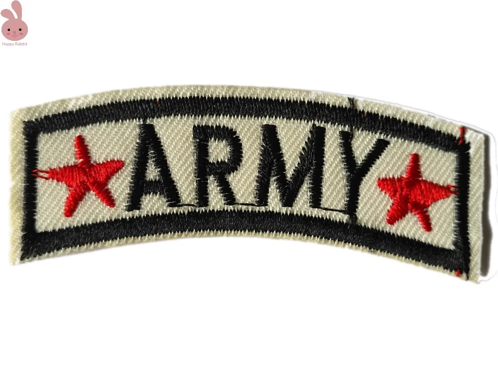 Diy army patches for clothing iron embroidered patch applique iron on