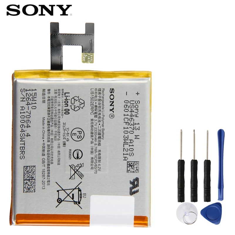 

Original SONY Battery For Sony Xperia Z L36h SO-02E C6603 S39H L36i c6602 LIS1502ERPC Genuine Replacement Phone Battery 2330mAh