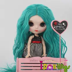 Зеленый и фиолетовый парики с длинными кудрявыми волосами для Блит куклы Высокое Температура волокно кукольный парик только