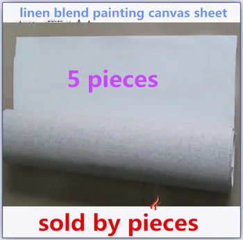 

Fine texture hand painted white colore blank painting canvas pieces 5 pieces