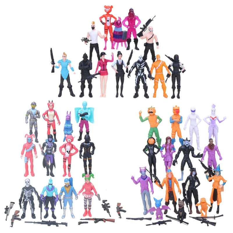 

Game Alpaca Llama Figure Toys Rainbow Horse Fortress Night Pink Bear Team Leader Character PVC Action Figure Model Doll Toy