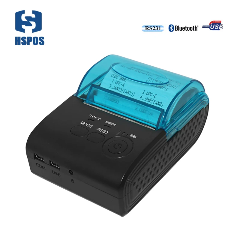 Mini portable pos thermal receipt printer 58mm android bluetooth direct thermal printing machine for mobile office HS-590A Mini portable pos thermal receipt printer 58mm android bluetooth direct thermal printing machine for mobile office HS-590A