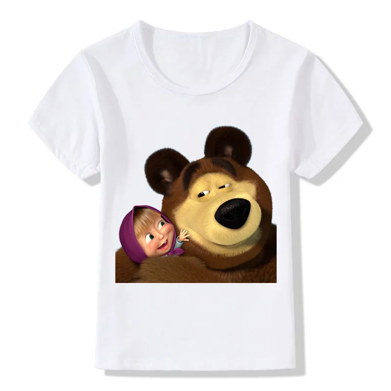 Children Cartoon Girl and Bear Pattern T shirt Baby Girls Boys Short Sleeve Summer T-shirt Kids Funny Clothes,HKP2100 Children Cartoon Girl and Bear Pattern T shirt Baby Girls Boys Short Sleeve Summer T-shirt Kids Funny Clothes,HKP2100