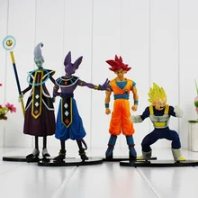 4pcs lot Action figure toys Dragon ball Battle of Gods Super Saiyan Son Goku Vegeta Whis
