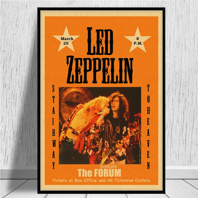 Led Zeppelin рок-музыка крафт-бумага постер для бара/Кафе Ретро плакат декоративной живописи